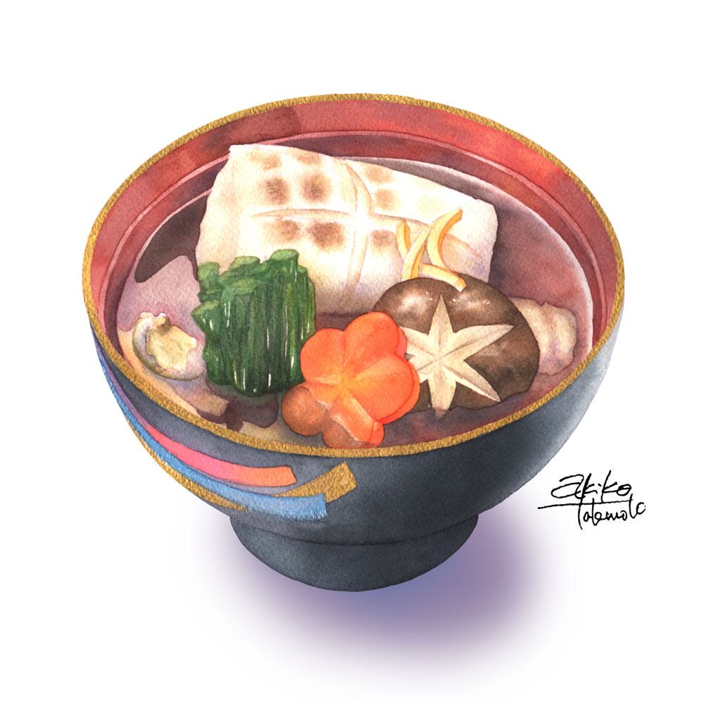 食べ物 人物 風景 Akiko Takemoto 水彩イラストレーション